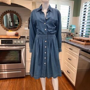 Liz Claiborne Denim Button-Up Western Dress 8
